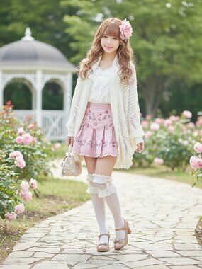LIZ LISA Hime Gyaru ivory open knit batwing cardigan